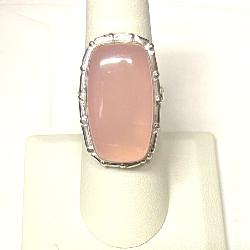 Sterling silver rose Quartz ring